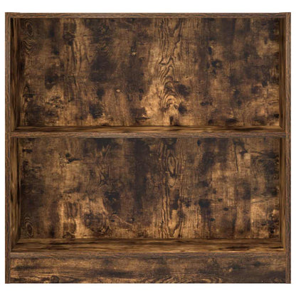 Bookcase Smoked Oak 80x24x76 cm Engineered Wood