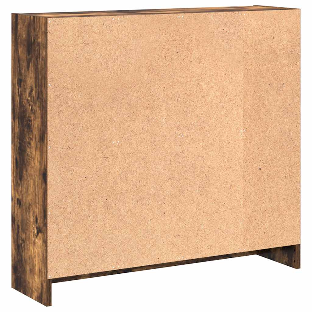 Bookcase Smoked Oak 80x24x76 cm Engineered Wood