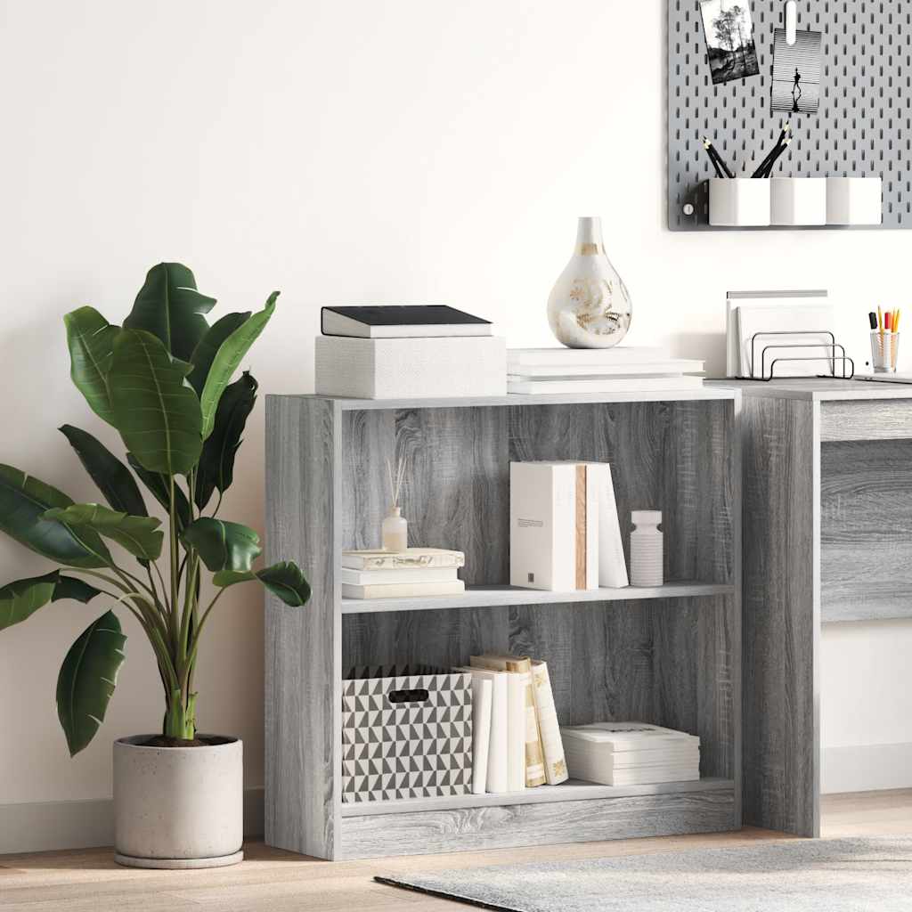 Bookcase Grey Sonoma 80x24x76 cm Engineered Wood