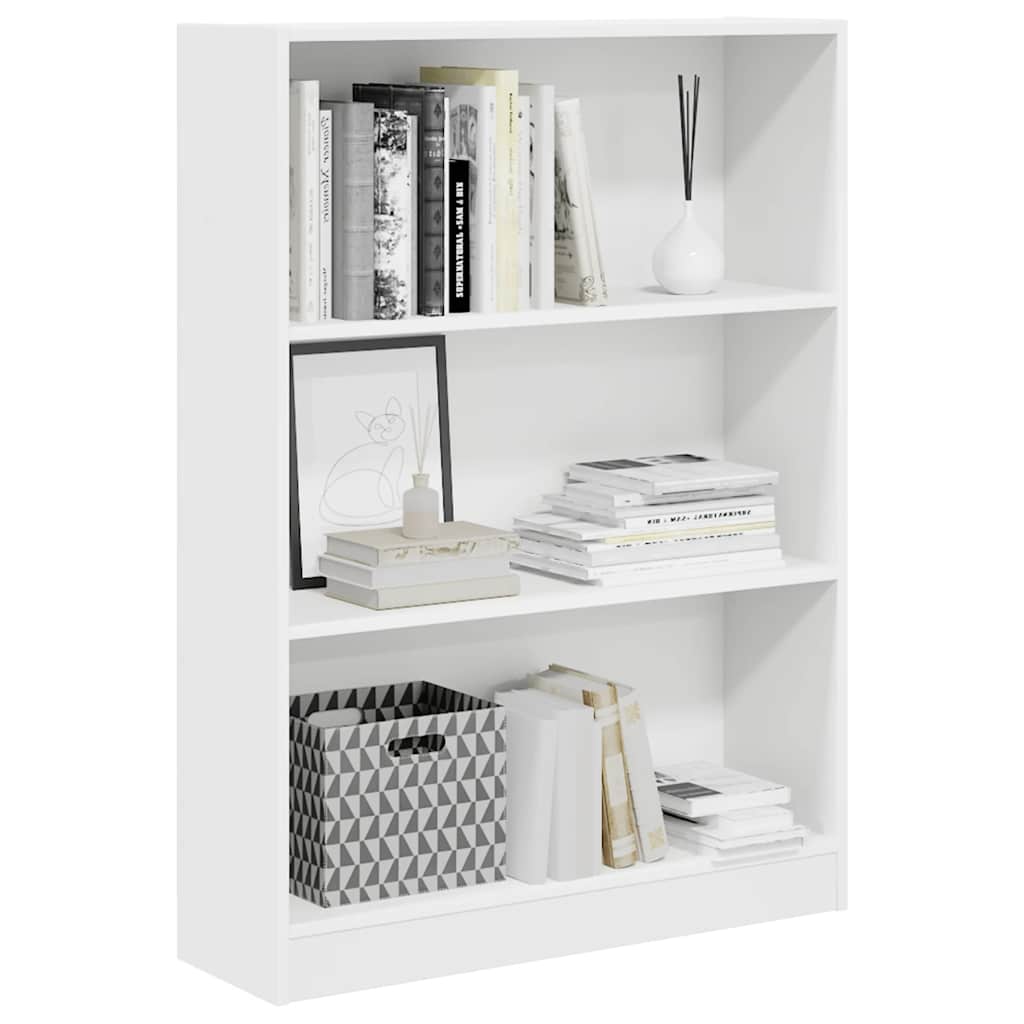 Bookcase White 80x24x109 cm Engineered Wood