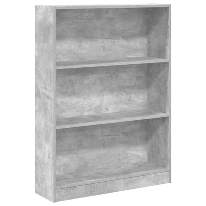 Bookcase Concrete Grey 80x24x109 cm Engineered Wood