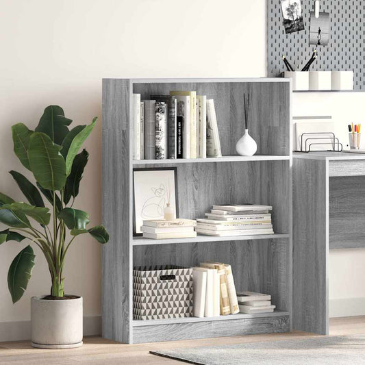 Bookcase Grey Sonoma 80x24x109 cm Engineered Wood