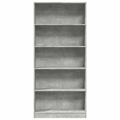 Bookcase Concrete Grey 80x24x176 cm Engineered Wood