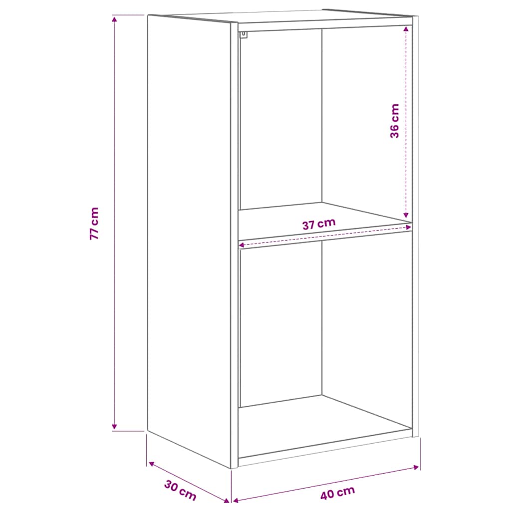 Bookcase Smoked Oak 40x30x77 cm Engineered Wood