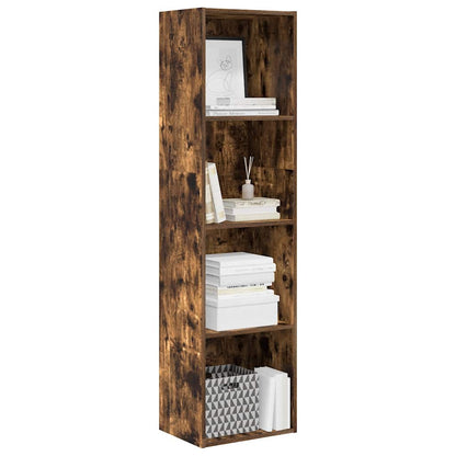 Bookcase Smoked Oak 40x30x152 cm Engineered Wood