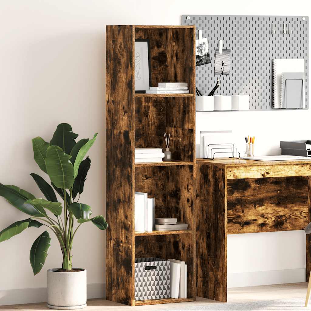 Bookcase Smoked Oak 40x30x152 cm Engineered Wood