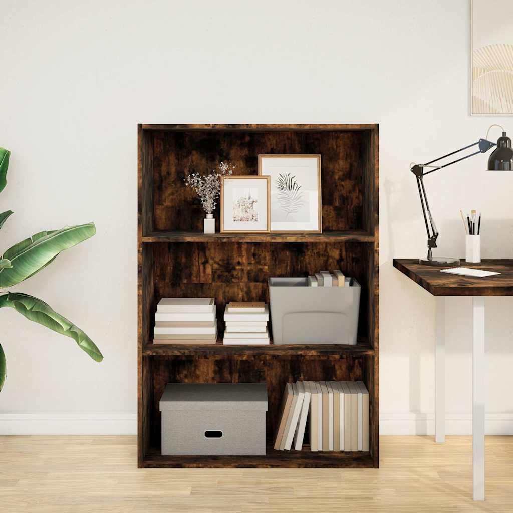 Bookcase Smoked Oak 80x30x114 cm Engineered Wood