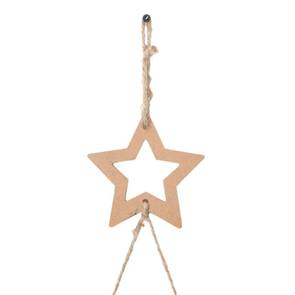  Hanging Christmas Trees with Top Stars 2 pcs 55x120 cm Natural Branch