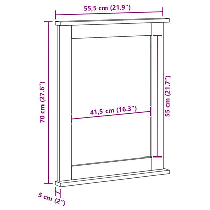 Mirror VIGO Honey Brown 55.5 x 5 x 70 cm Solid pine wood