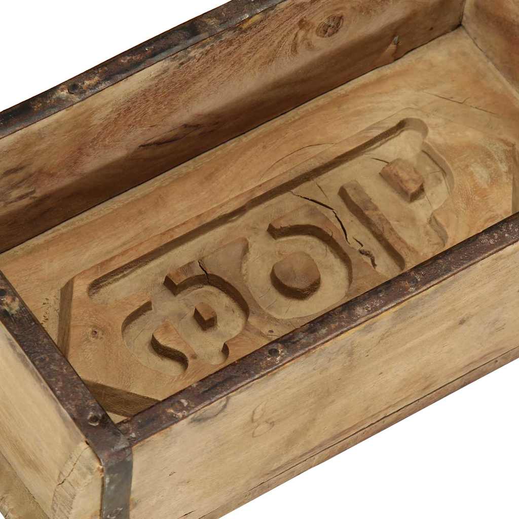 Tray with Storage Brown 30 x 15 x 9 cm Solid Reclaim Wood