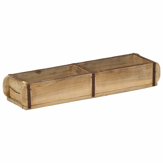 Tray with Storage Brown 57 x 15 x 9 cm Solid Reclaim Wood