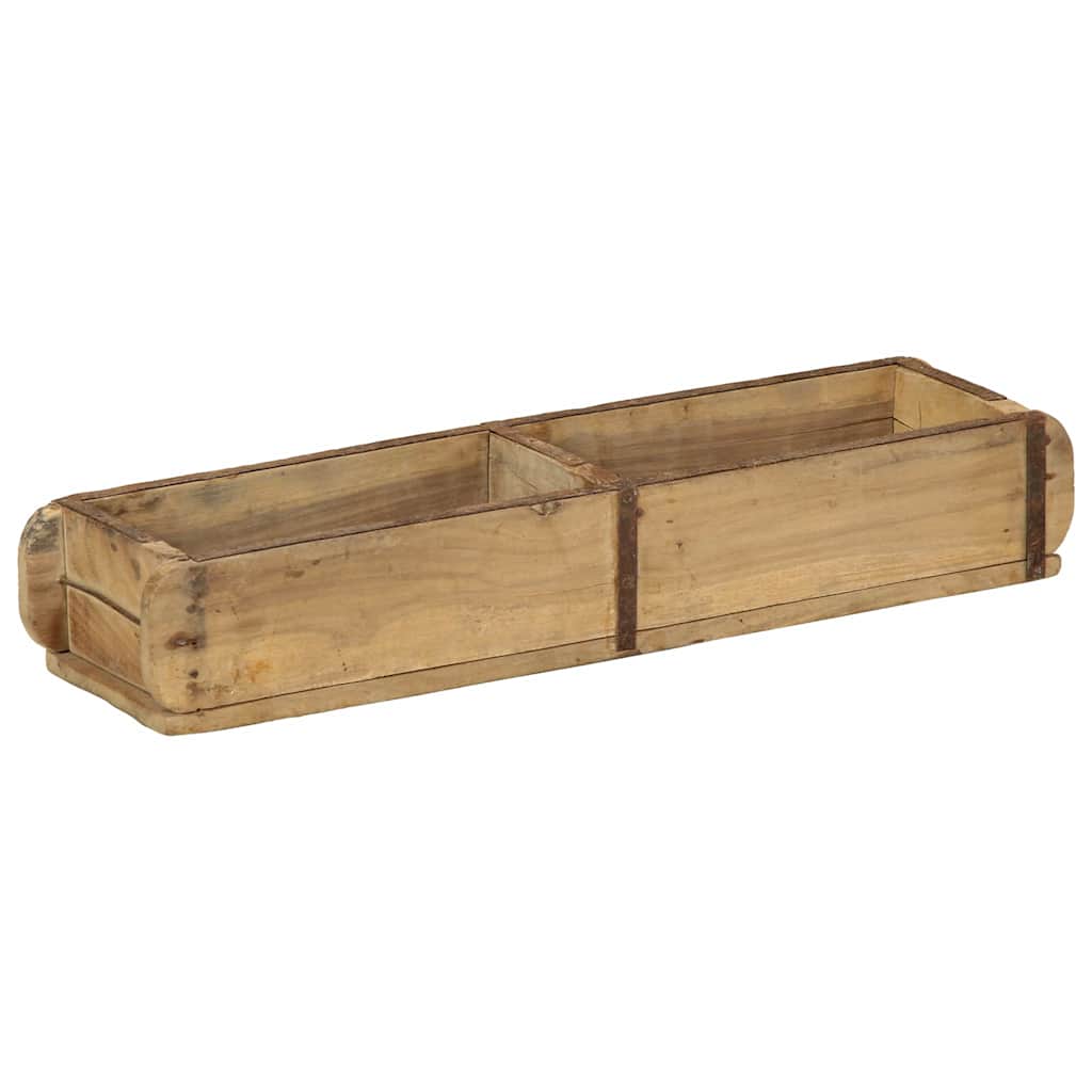 Tray with Storage Brown 57 x 15 x 9 cm Solid Reclaim Wood