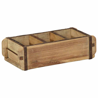 Tray with Storage Brown 30 x 14 x 9 cm Solid Reclaim Wood