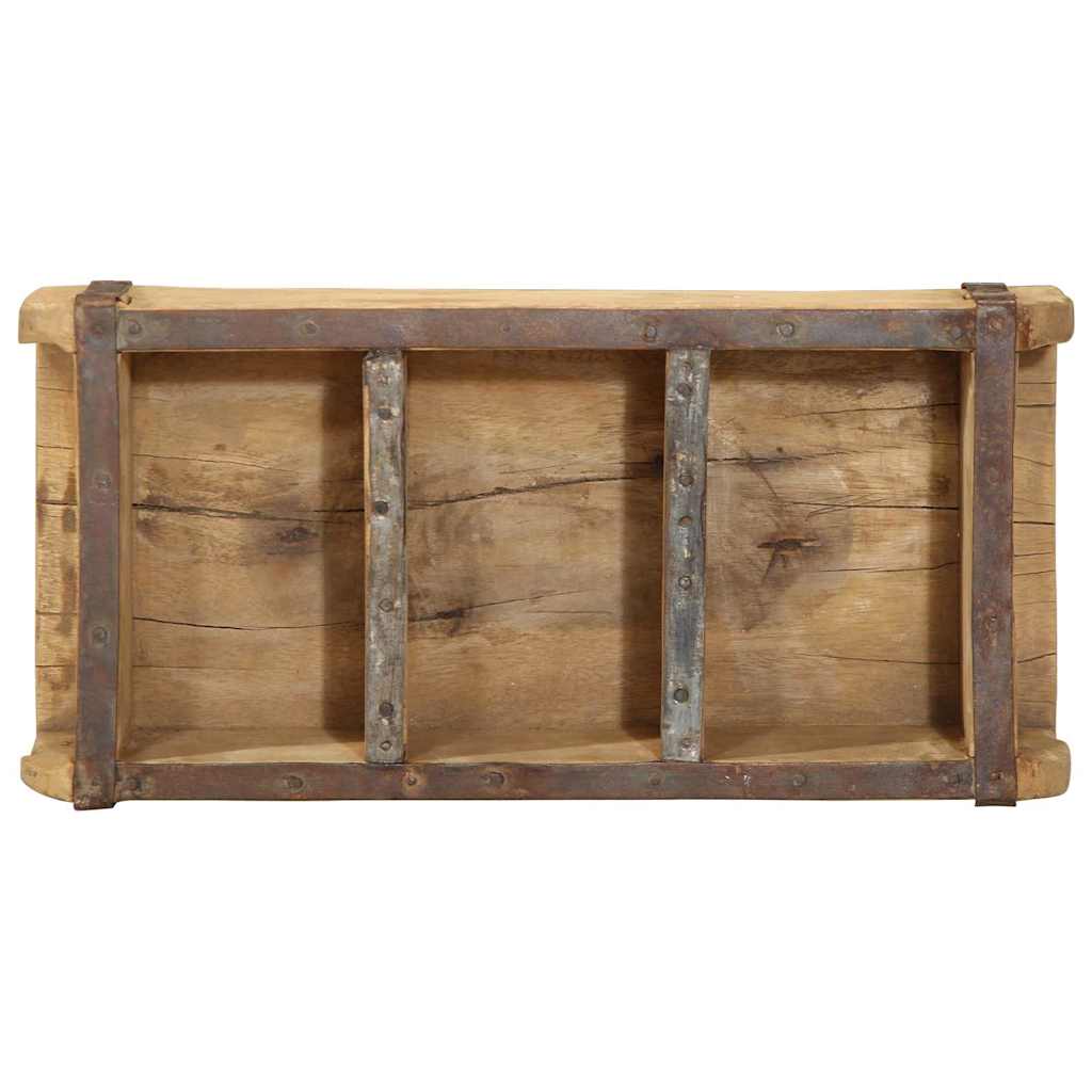 Tray with Storage Brown 30 x 14 x 9 cm Solid Reclaim Wood