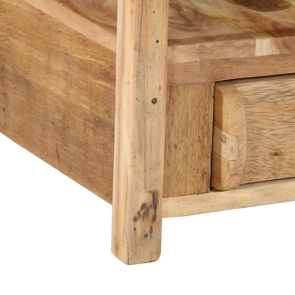 End Table with Drawer Brown 43 x 32 x 46 cm Solid Reclaim Wood
