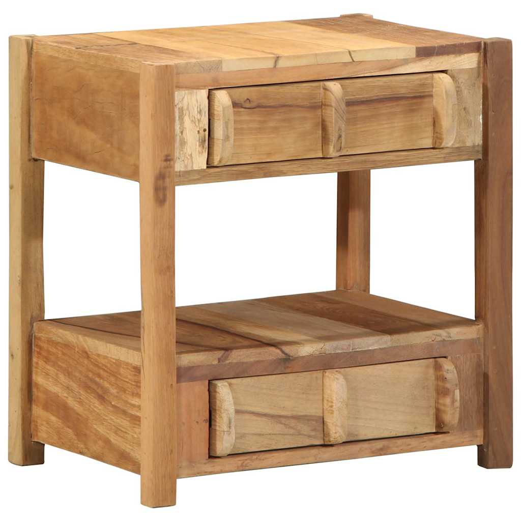 End Table with Drawer Brown 43 x 32 x 46 cm Solid Reclaim Wood