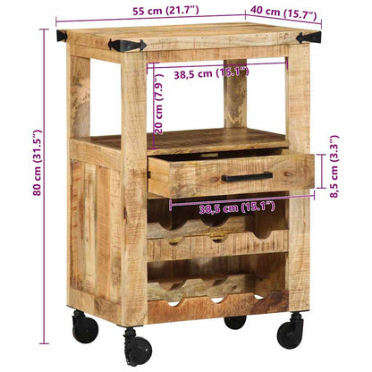 Kitchen Trolley Brown 55 x 40 x 80 cm Solid Mango Wood