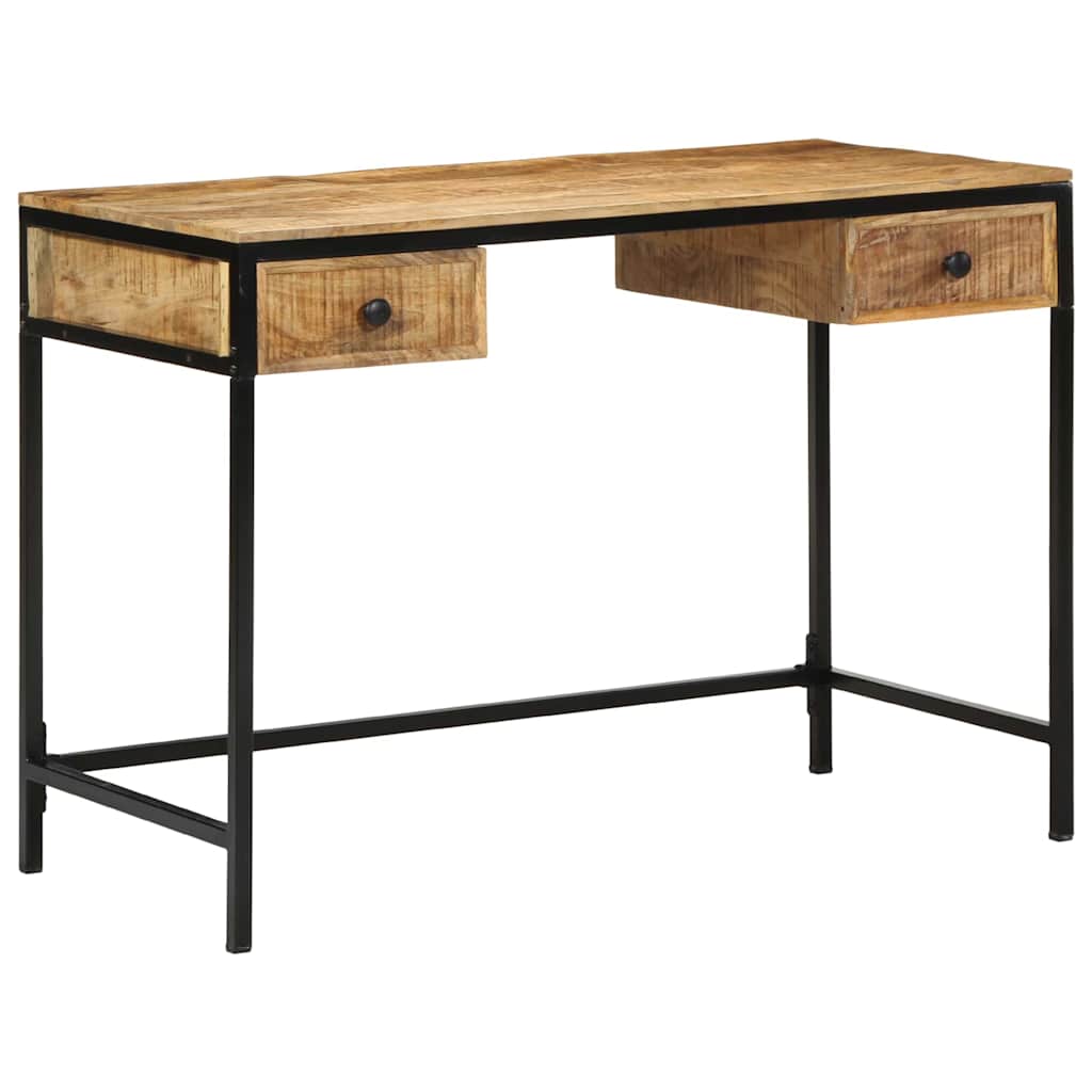 Writing Desk Brown 105 x 50 x 75 cm Solid Mango Wood and Metal
