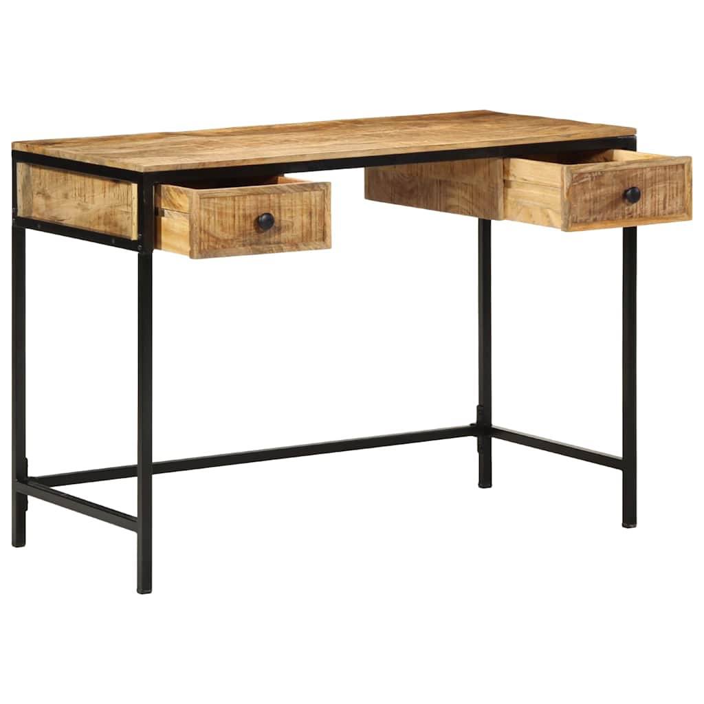 Writing Desk Brown 105 x 50 x 75 cm Solid Mango Wood and Metal