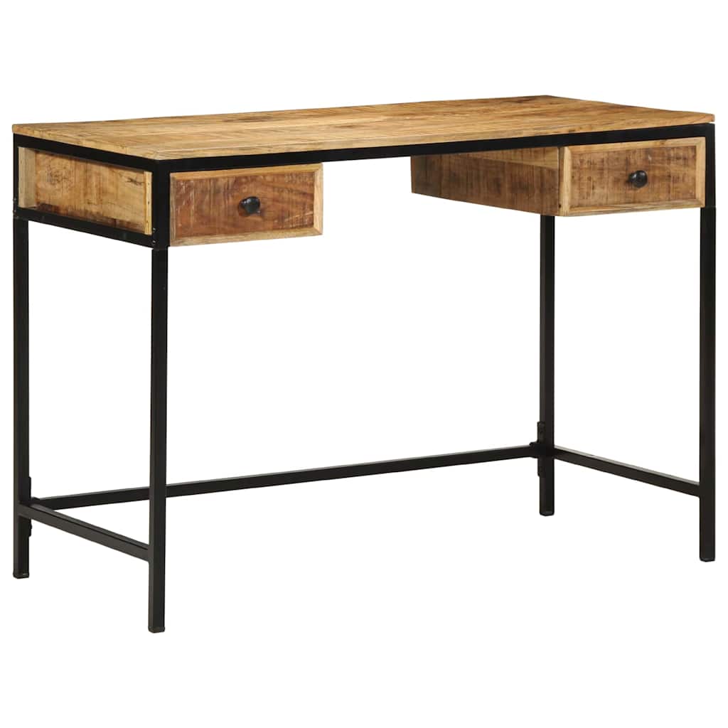 Writing Desk Brown 105 x 50 x 75 cm Solid Mango Wood and Metal
