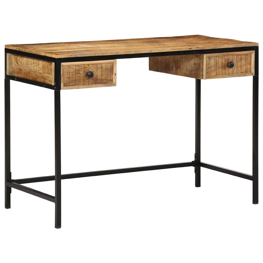 Writing Desk Brown 105 x 50 x 75 cm Solid Mango Wood and Metal