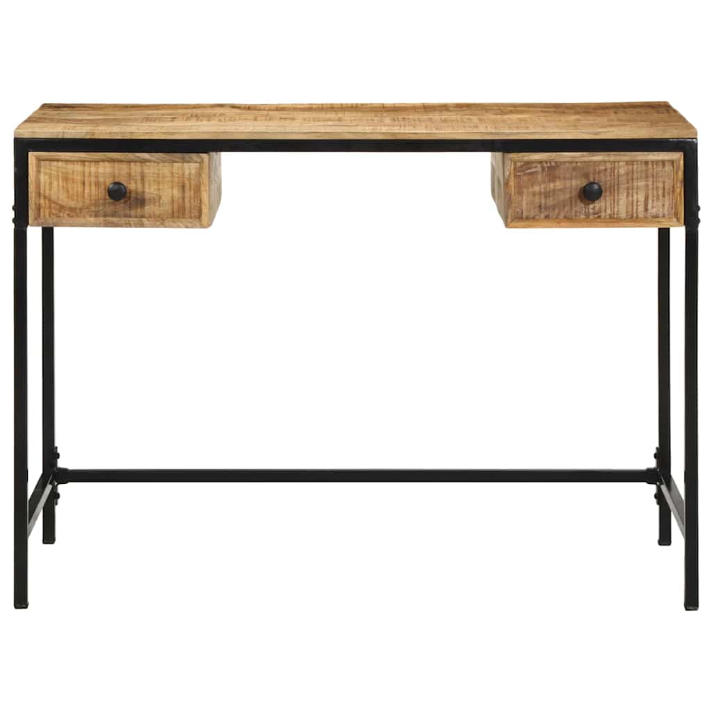 Writing Desk Brown 105 x 50 x 75 cm Solid Mango Wood and Metal