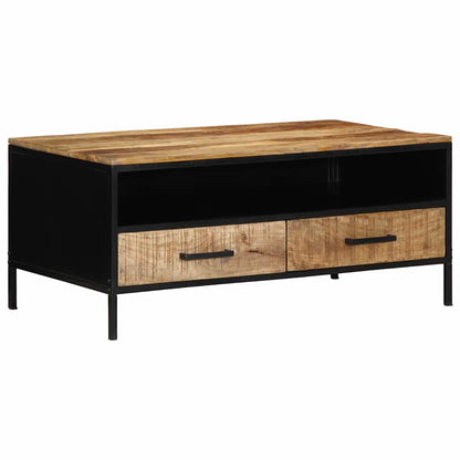 Coffee Table Brown 90 x 50 x 40 cm Solid Mango Wood and Metal
