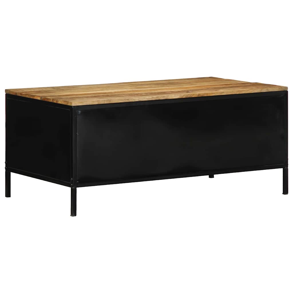 Coffee Table Brown 90 x 50 x 40 cm Solid Mango Wood and Metal