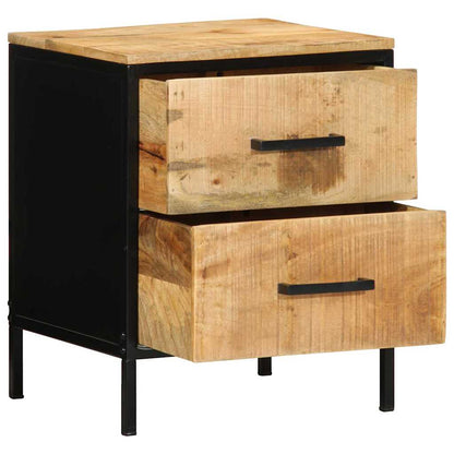 Bedside Cabinet with Drawer Brown and Black 40 x 35 x 50 cm
