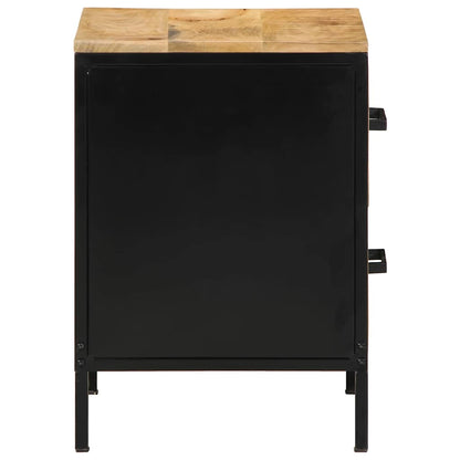 Bedside Cabinet with Drawer Brown and Black 40 x 35 x 50 cm