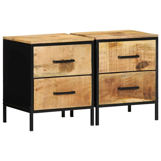 Bedside Cabinet 2 pcs Brown and Black 40 x 35 x 50 cm
