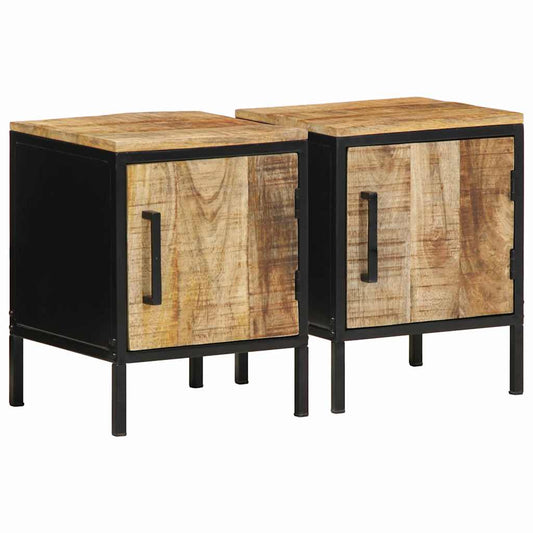 Bedside Cabinet 2 pcs Brown and Black 30 x 30 x 40 cm