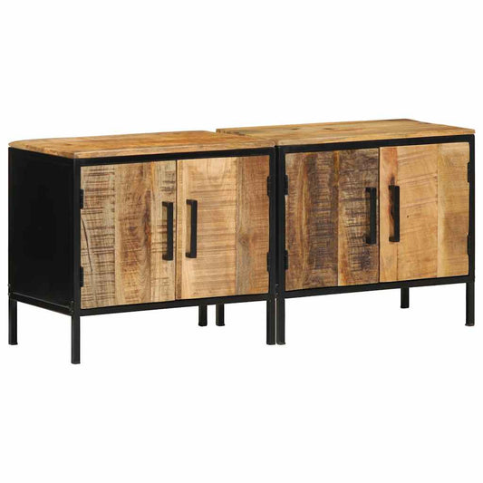 Bedside Cabinet 2 pcs Brown and Black 50 x 30 x 45 cm