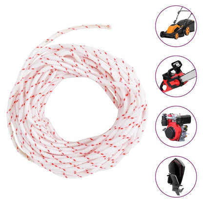 Pull Starter Cord White and Red Ø3 mm 10 m Nylon