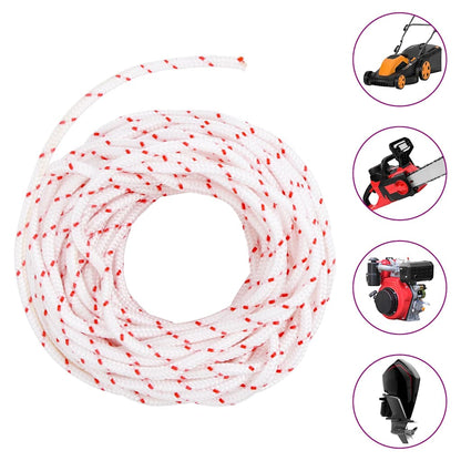 Pull Starter Cord White and Red Ø4 mm 10 m Nylon
