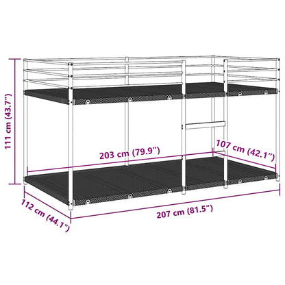 Bunk Bed without Mattress Black 107x203 cm Steel