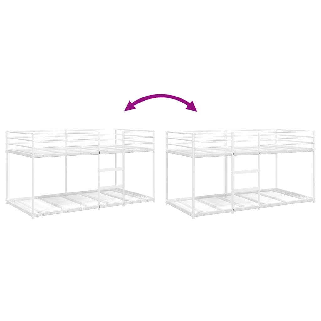 Bunk Bed without Mattress White 107x203 cm Steel