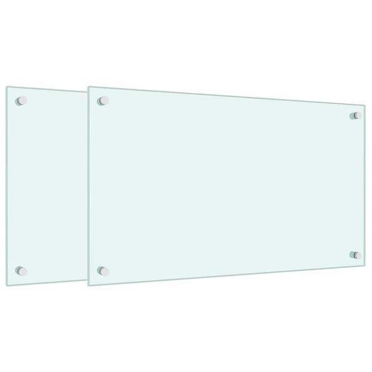Kitchen Backsplashes 2 pcs White 70x40 cm Tempered Glass