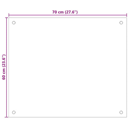 Kitchen Backsplashes 2 pcs White 70x60 cm Tempered Glass
