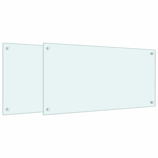 Kitchen Backsplashes 2 pcs White 80x40 cm Tempered Glass
