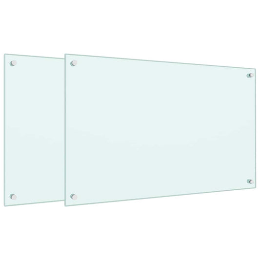 Kitchen Backsplashes 2 pcs White 80x50 cm Tempered Glass