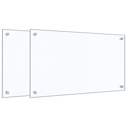 Kitchen Backsplashes 2 pcs Transparent 70x40 cm Tempered Glass