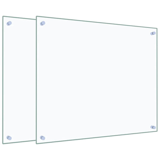 Kitchen Backsplashes 2 pcs Transparent 70x60 cm Tempered Glass