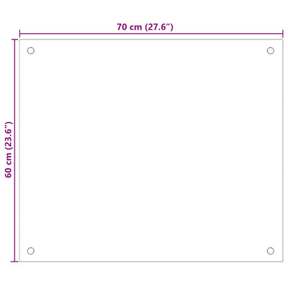 Kitchen Backsplashes 2 pcs Transparent 70x60 cm Tempered Glass