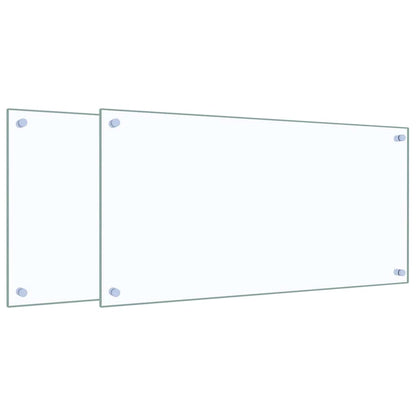 Kitchen Backsplashes 2 pcs Transparent 80x40 cm Tempered Glass