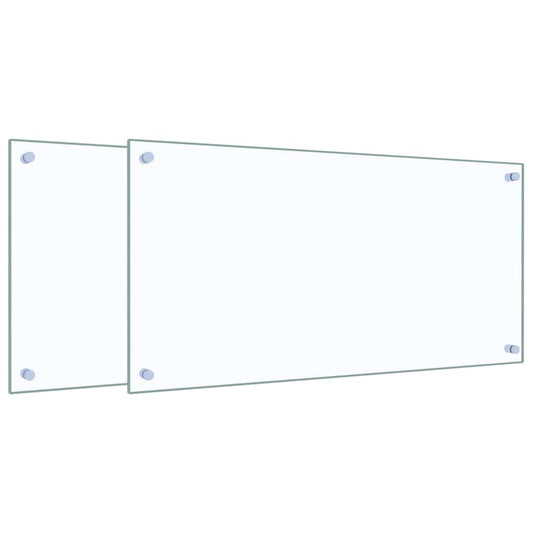 Kitchen Backsplashes 2 pcs Transparent 80x40 cm Tempered Glass