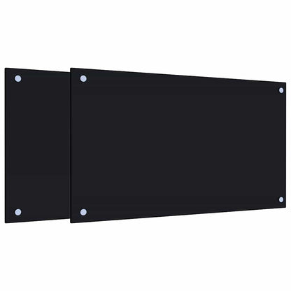 Kitchen Backsplashes 2 pcs Black 70x40 cm Tempered Glass