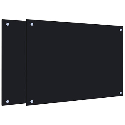 Kitchen Backsplashes 2 pcs Black 70x50 cm Tempered Glass