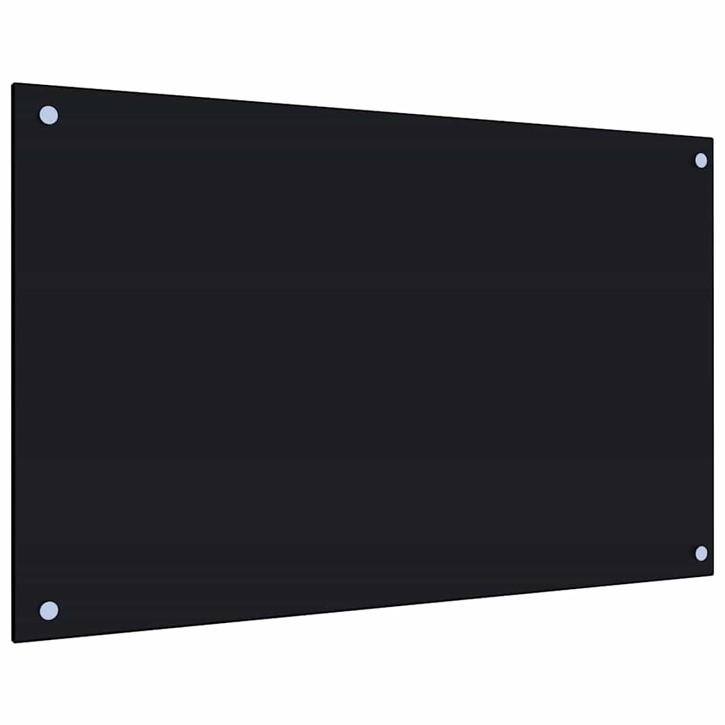 Kitchen Backsplashes 2 pcs Black 80x50 cm Tempered Glass