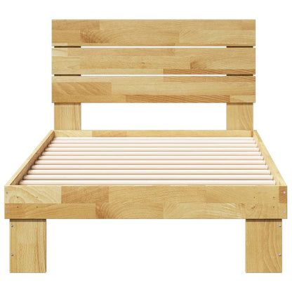 Bed Frame with Headboard without Mattress 75x190 cm Solid Wood Oak